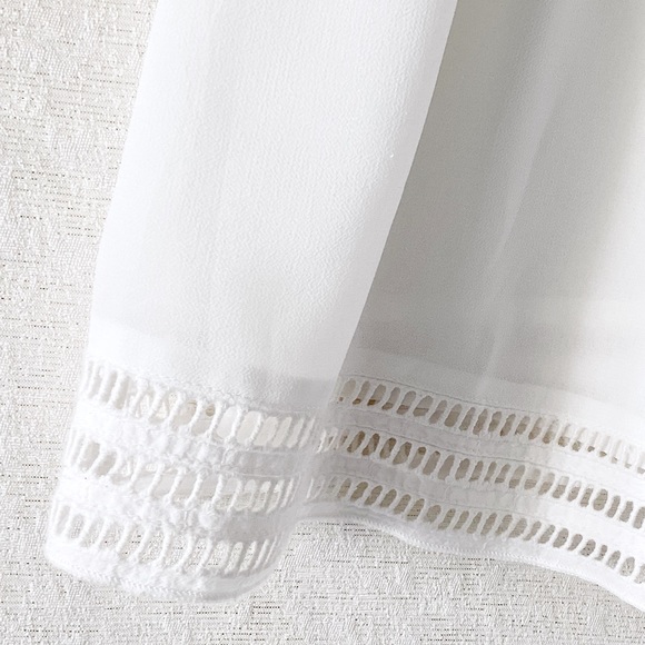 Mango Suit Drop Waist Dress Woman’s Size 2 Ivory White Lace Details Feminine - Picture 9 of 10